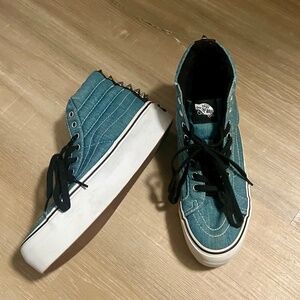 Vans SK8-Hi Denim Skateboard Sneakers with Spiked Studs